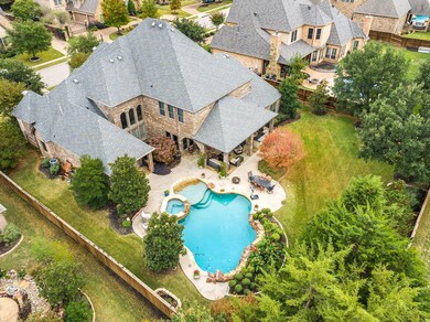 A stunning aerial view of your backyard oasis.