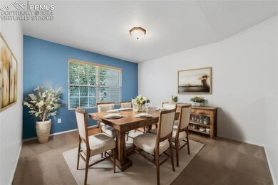 Virtually staged dining room.