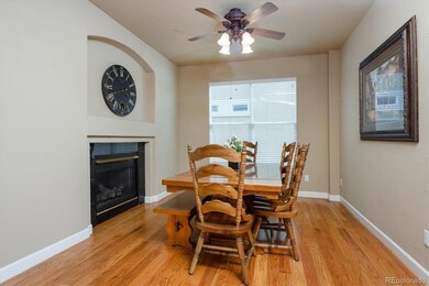 Beautiful formal dining room with fireplace