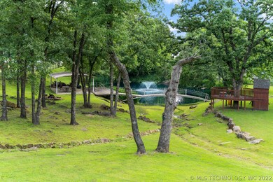 Stroll over the bridge to the covered outdoor spac