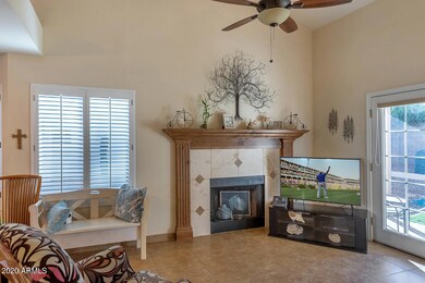 Tiled Fireplace with Mantle