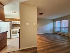 A modern vibe with the warmth of hardwood flooring