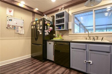 Kitchen w/ wood beams