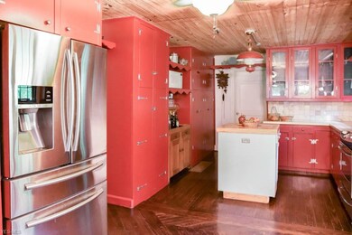 The kitchen has ample cabinet space!