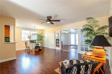 Open floor plan light and bright dining room living room