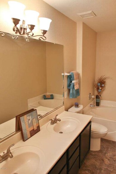 Master bath with tub and shower