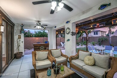Covered back patio w/ attached pergola