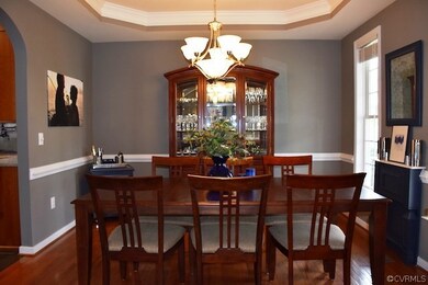 Lovely Dining Room with Chair Railing and Tray Cei