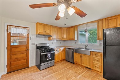 Kitchen with door to garage