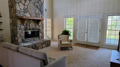 Stone fireplace