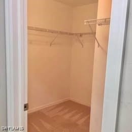 View of walk in closet