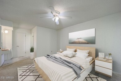 Virtually staged Owners Bedroom