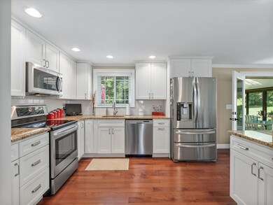 The kitchen is bright and open.