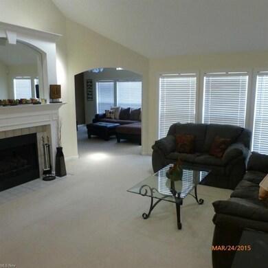 Great room with breathtaking gas fireplace.