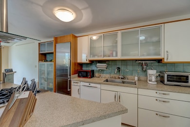 Ample counter space, drawers instead of cabinets for ease of accessing stored items.