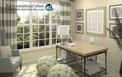 Private study with glass french door- Rendering