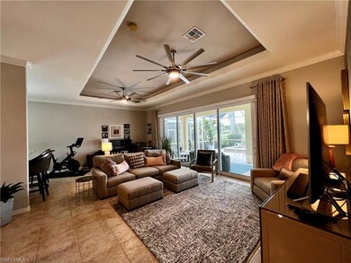 Open Living space with updated fans and decor