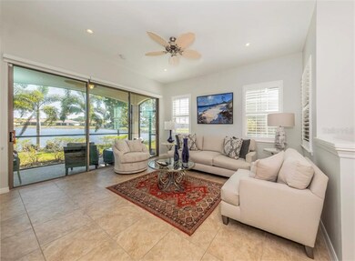 Living room with sliders to lanai