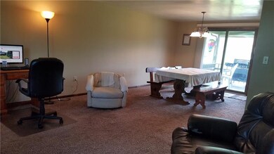 Looking into the open dinning area that leads out 