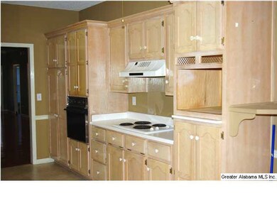 Kitchen cabinets with electric cooktop and oven.