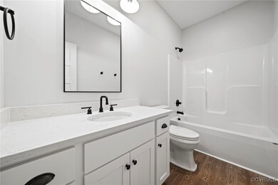 The hall bathroom will also be tastefully done.