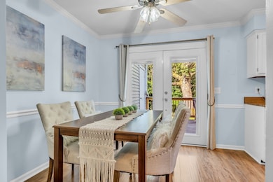 The Dining Room has a great view of the private, brand new, deck and yard.