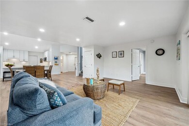 Living room featuring light wood-type flooring