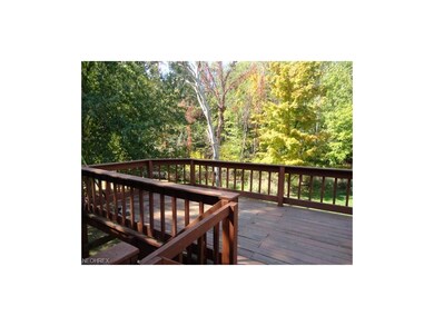 Spacious deck overlooking wooded backyard