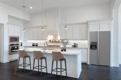 Kitchen with center island, virtually staged for d