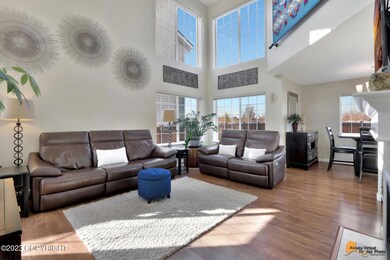 Great room w 2 story window walls