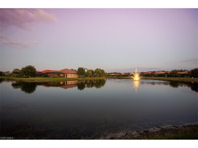 View from lanai at twilight with lit fountain