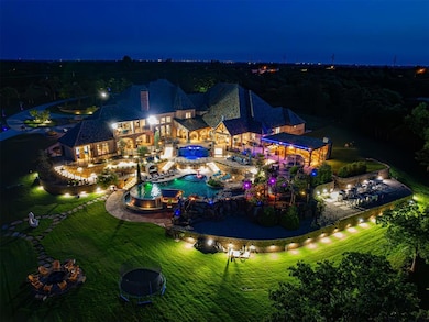 View of aerial view at dusk