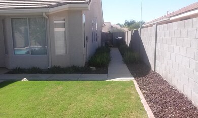 Very nice side yard with sidewalk