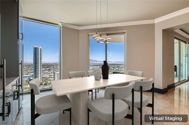 Dining room featuring deco lighting expansive wind