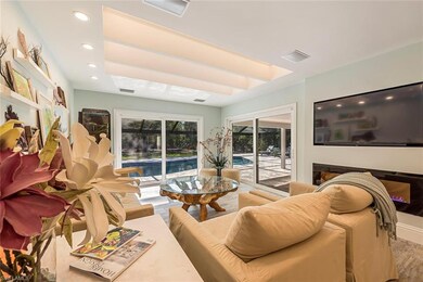 Family Room with Striking Ceiling Details, Walls o