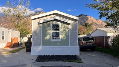 View of front facade with a mountain view