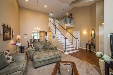 Living Room with 10'-18' ceilings