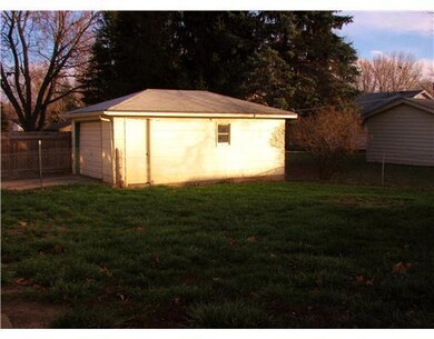 Exterior Back. one car garage