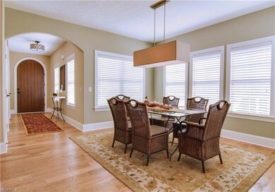 The dining room to the other side is lined with wi