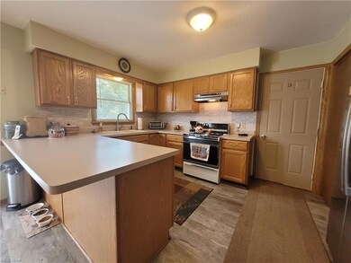 Kitchen with sink, backsplash, gas range, light ha