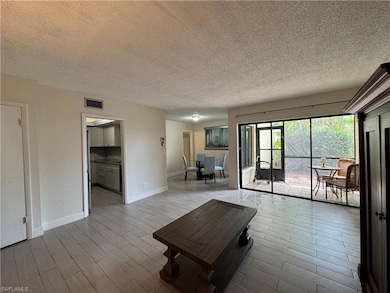 Living area with tile floors