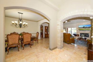 Elegant Entry Framing Dining, Office & Scenic View