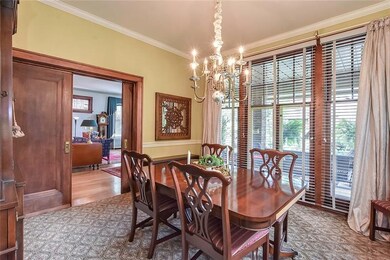 View of dining room with pocket doors.