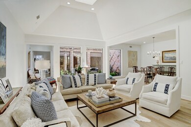 Living room with vaulted ceiling