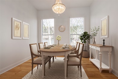 Virtually staged dining room.