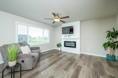 Living room with fireplace