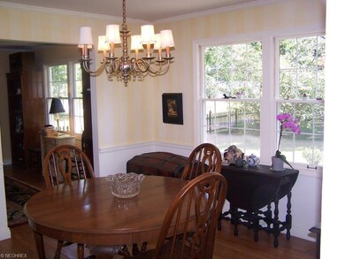 Light and bright dining room with pleasant view of