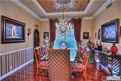 Formal dining room with stainglass accents