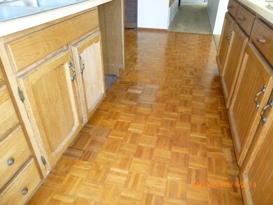Parquet floor in kitchen