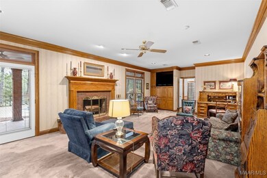 Family room highlighted warm woods